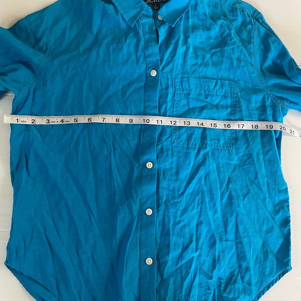 J. Crew Garçon shirt in cotton voile Bright Blue Long Sleeve Size 4 - Picture 7 of 8